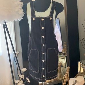 Denim overall dress